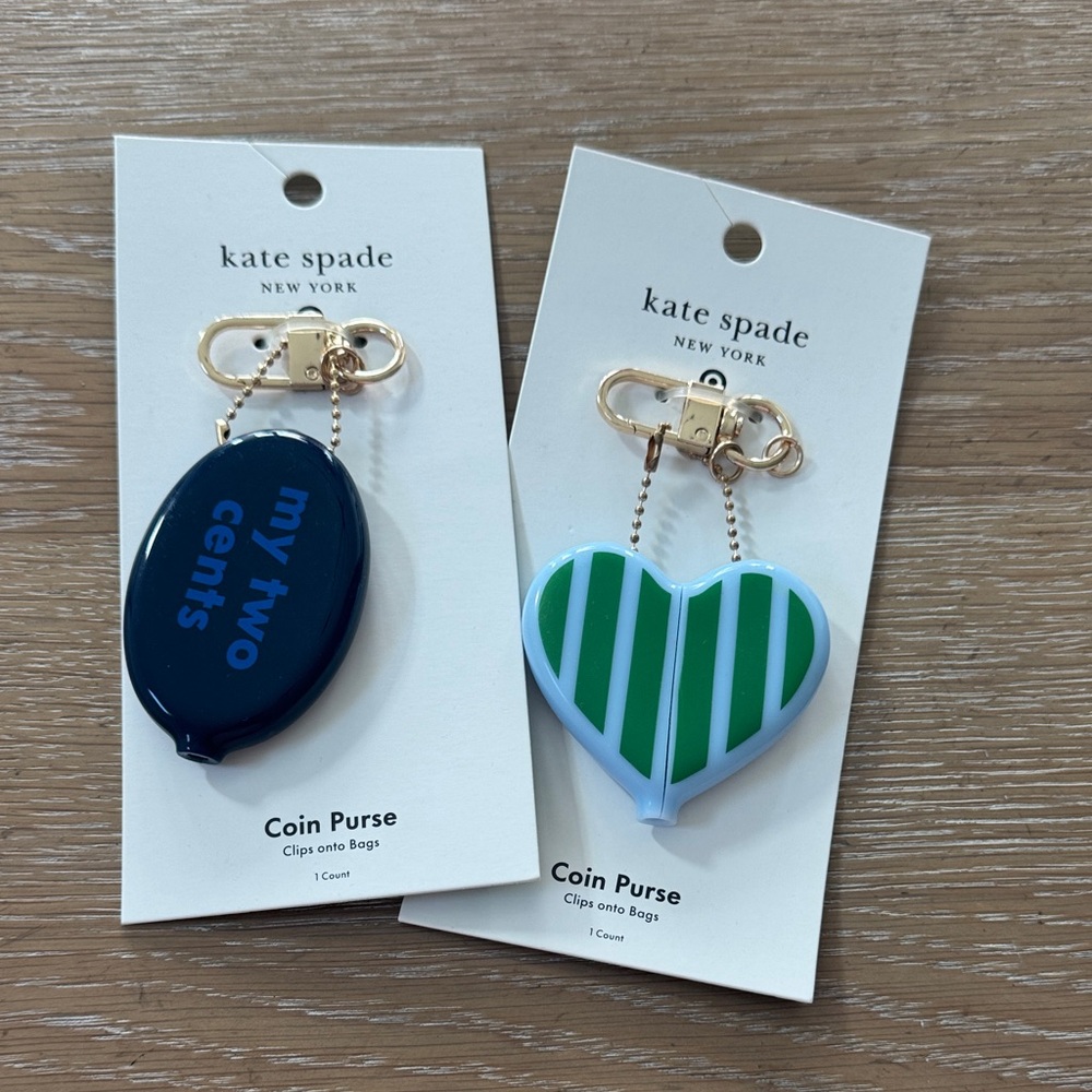 kate spade NEW YORK Coin Purse Target Collaboration my two cents heart CHARM NWT